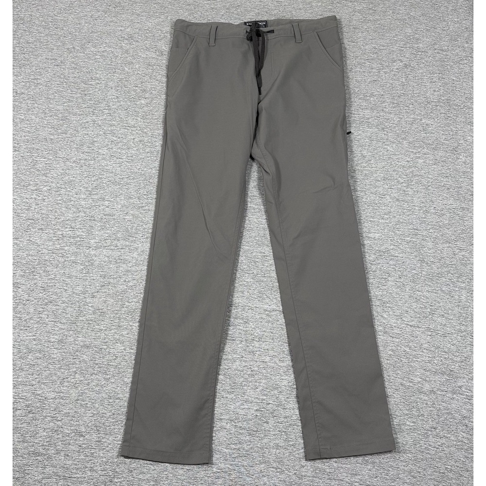 686 Everywhere Pants Mens 32x32 Gray Slim Fit Straight Drawstring Outdoor Travel
